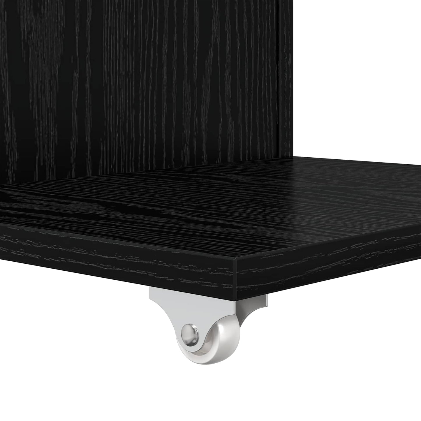 Bijzettafel met wiel Zwart Eiken 40 x 35 x 60 cm Bewerkt hout is nu te koop bij PeponiXL, paradijselijk wonen!