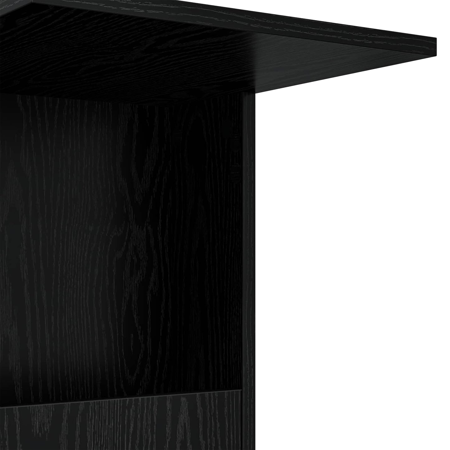 Bijzettafel met wiel Zwart Eiken 40 x 35 x 60 cm Bewerkt hout is nu te koop bij PeponiXL, paradijselijk wonen!