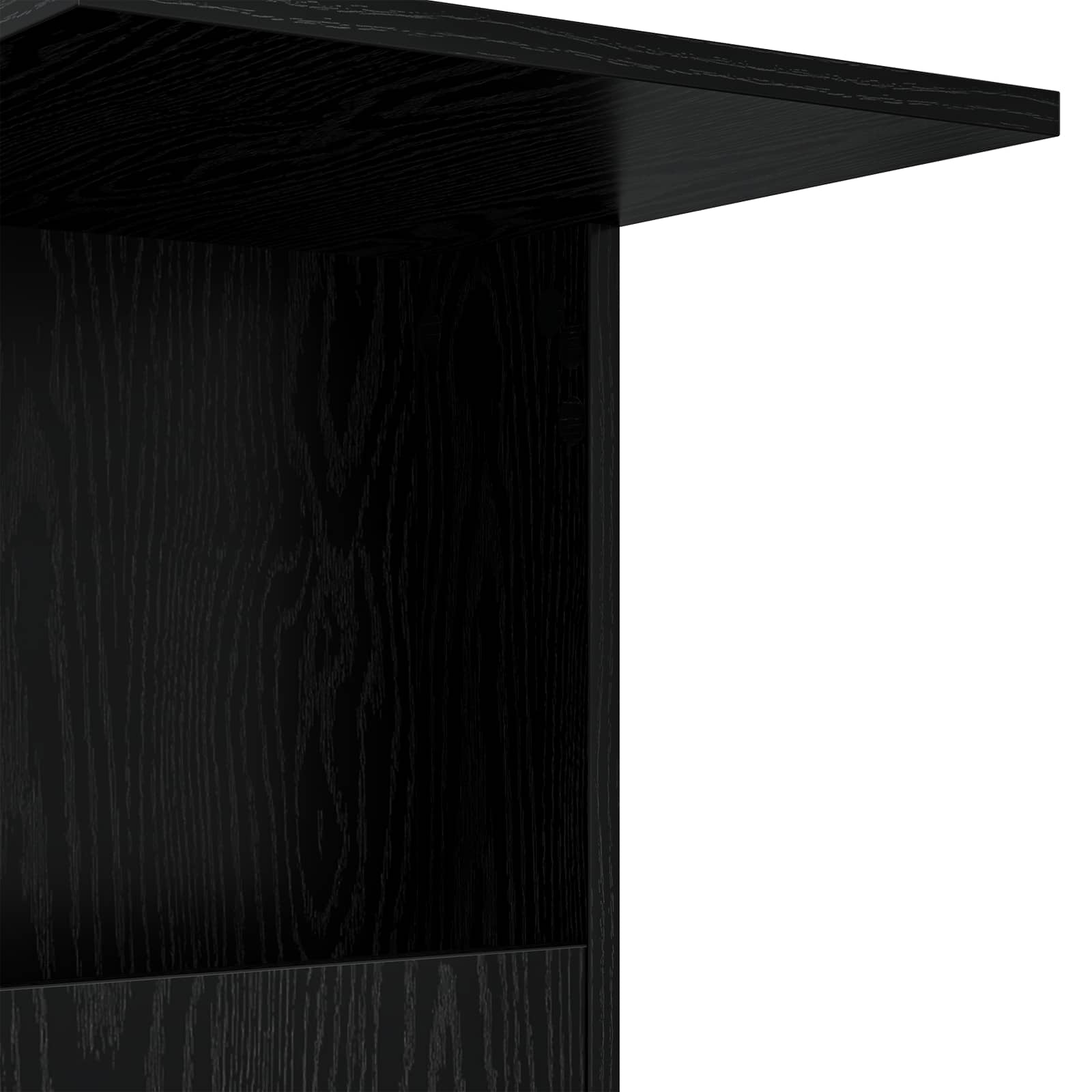 Bijzettafel met wiel Zwart Eiken 40 x 35 x 60 cm Bewerkt hout is nu te koop bij PeponiXL, paradijselijk wonen!