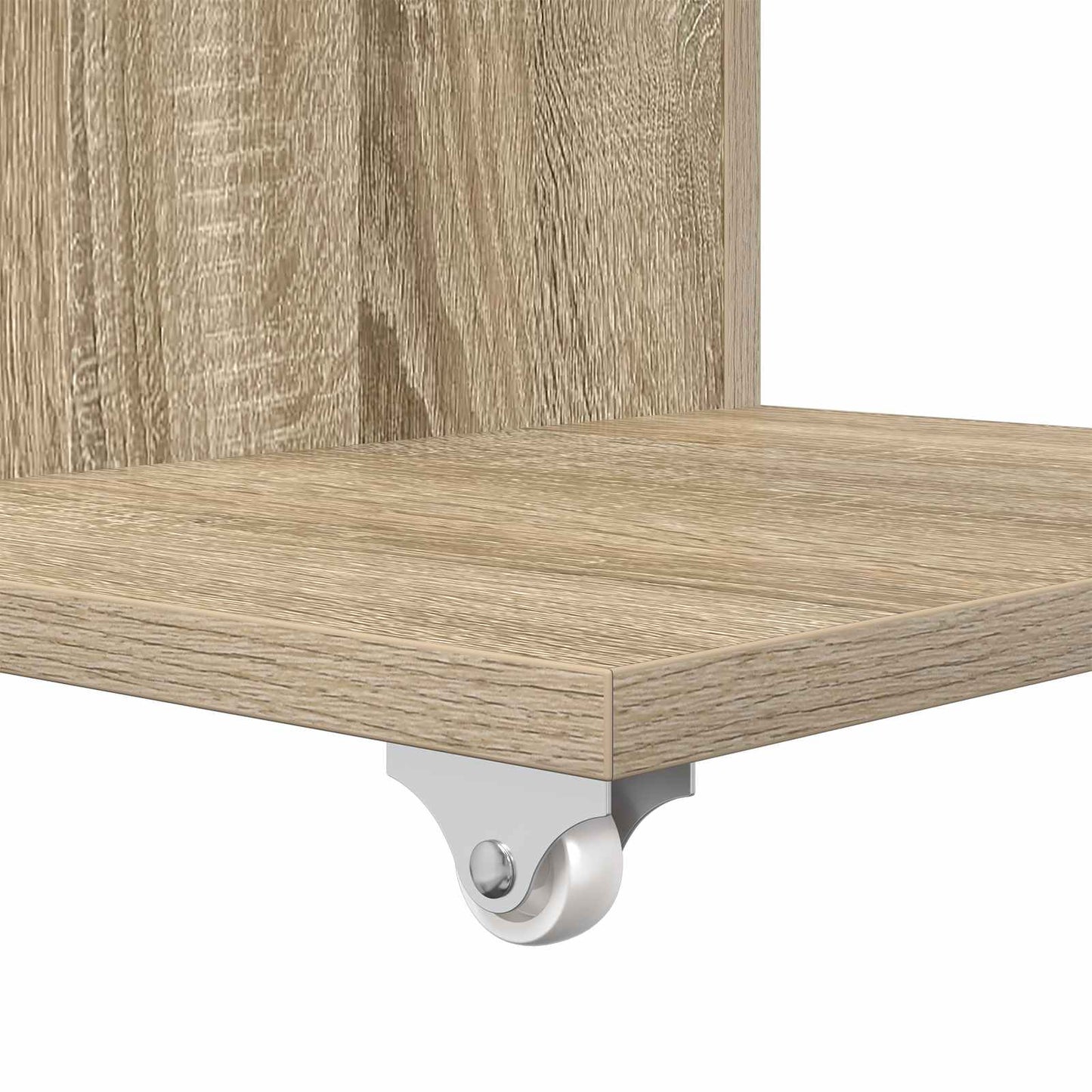 Bijzettafel met wiel Sonoma Eiken 40 x 35 x 60 cm Bewerkt hout is nu te koop bij PeponiXL, paradijselijk wonen!