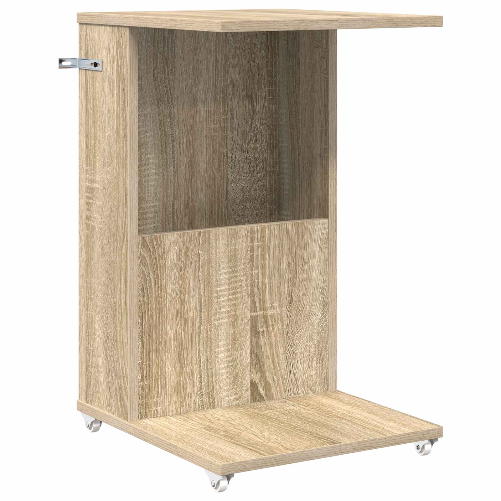 Bijzettafel met wiel Sonoma Eiken 40 x 35 x 60 cm Bewerkt hout is nu te koop bij PeponiXL, paradijselijk wonen!