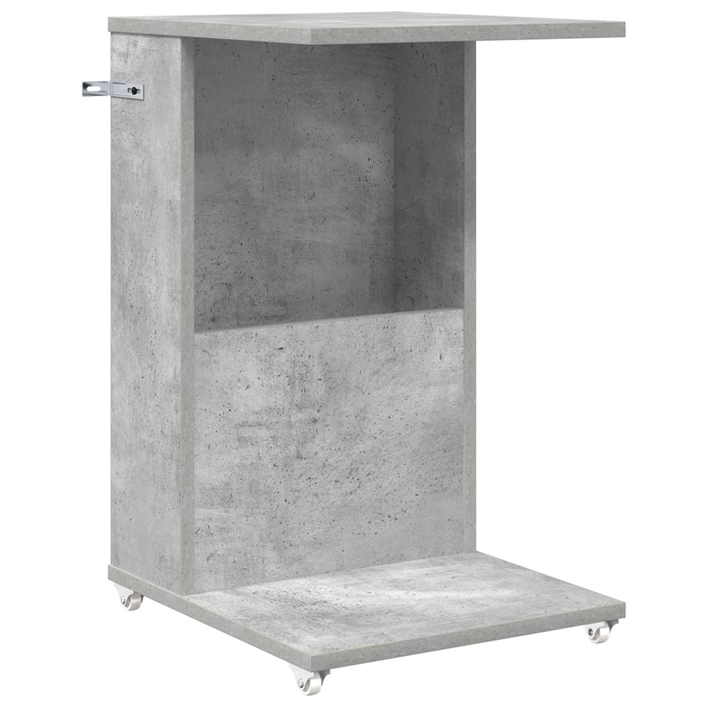 Bijzettafel met wiel Beton Grijs 40 x 35 x 60 cm Bewerkt hout is nu te koop bij PeponiXL, paradijselijk wonen!