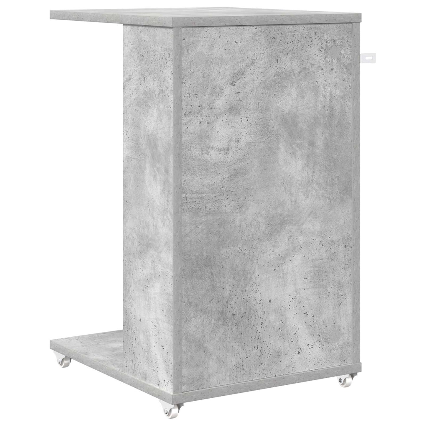 Bijzettafel met wiel Beton Grijs 40 x 35 x 60 cm Bewerkt hout is nu te koop bij PeponiXL, paradijselijk wonen!