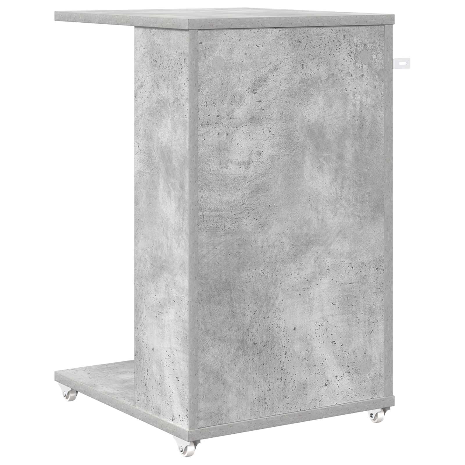 Bijzettafel met wiel Beton Grijs 40 x 35 x 60 cm Bewerkt hout is nu te koop bij PeponiXL, paradijselijk wonen!