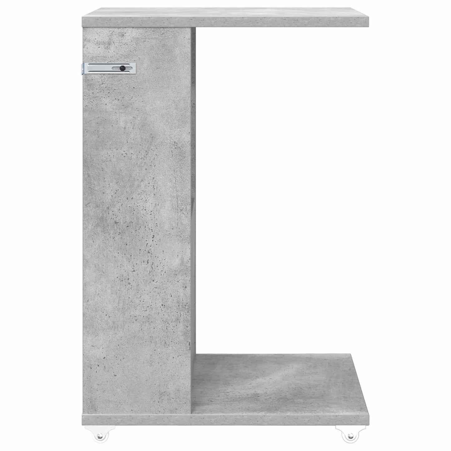 Bijzettafel met wiel Beton Grijs 40 x 35 x 60 cm Bewerkt hout is nu te koop bij PeponiXL, paradijselijk wonen!
