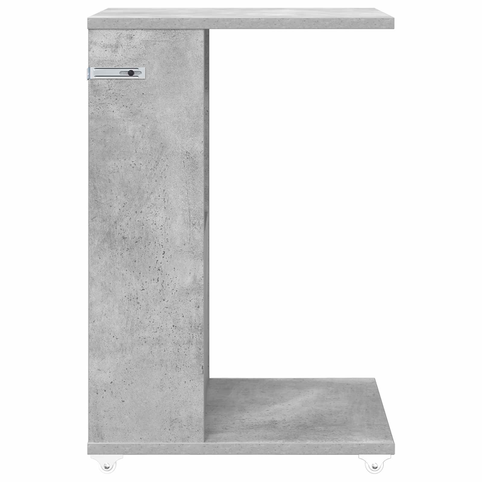 Bijzettafel met wiel Beton Grijs 40 x 35 x 60 cm Bewerkt hout is nu te koop bij PeponiXL, paradijselijk wonen!