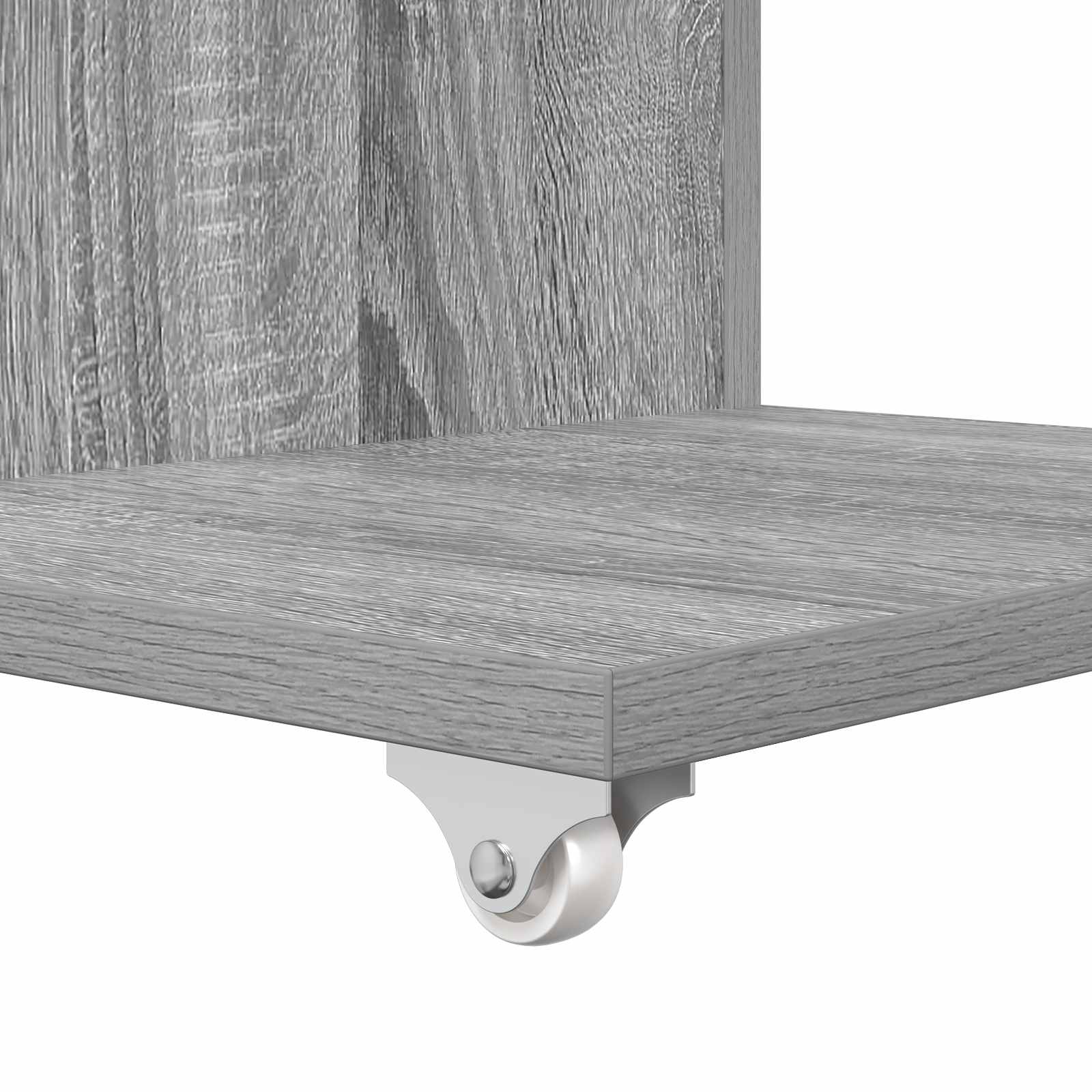 Bijzettafel met wiel Grijs Sonoma 40 x 35 x 60 cm Bewerkt hout is nu te koop bij PeponiXL, paradijselijk wonen!