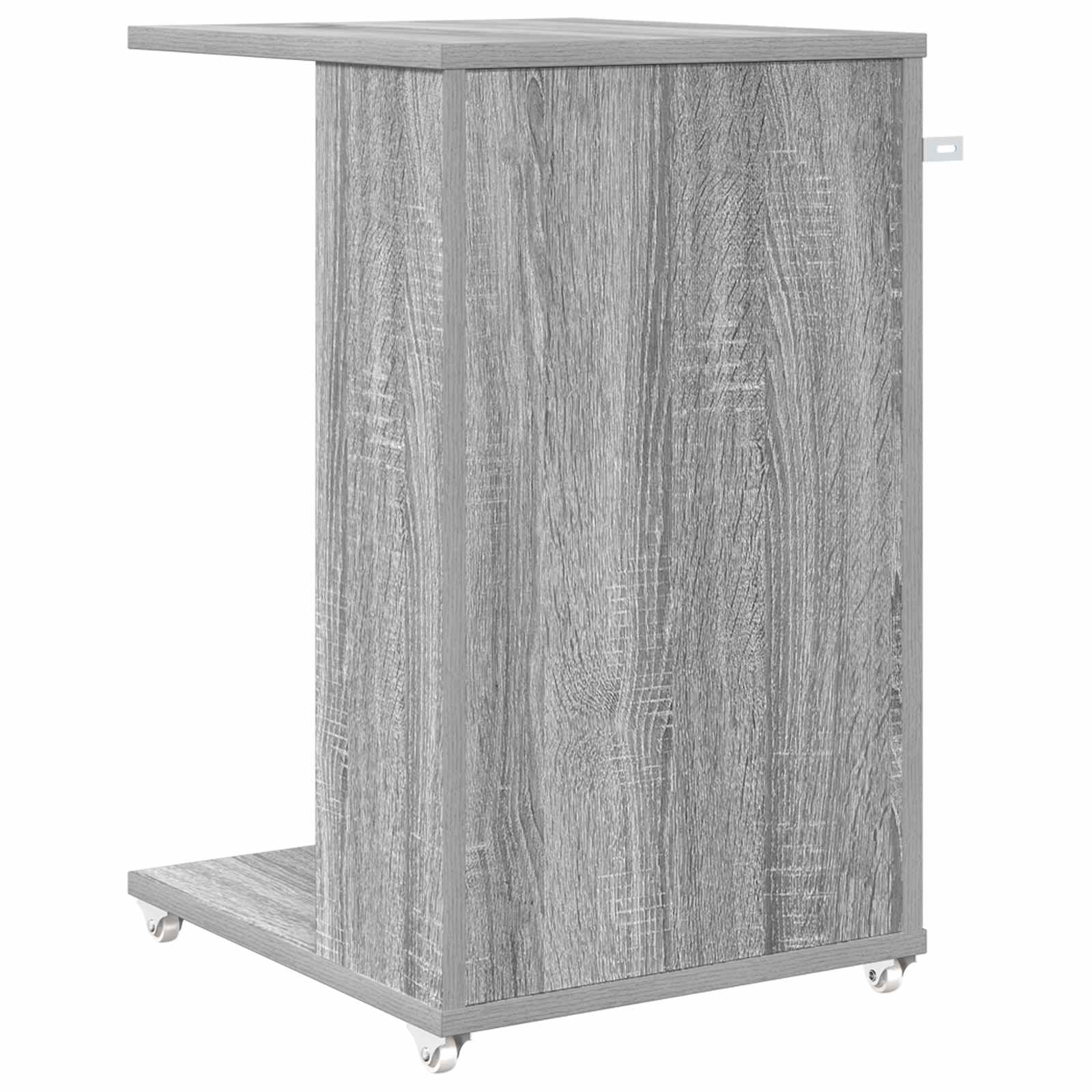 Bijzettafel met wiel Grijs Sonoma 40 x 35 x 60 cm Bewerkt hout is nu te koop bij PeponiXL, paradijselijk wonen!