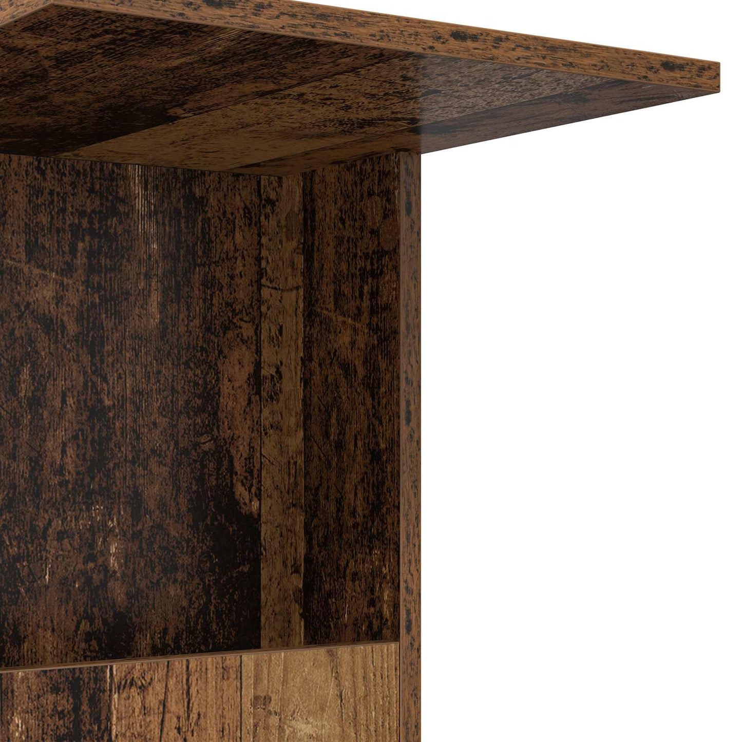 Bijzettafel met wiel Oudhout 40 x 35 x 60 cm Bewerkt hout is nu te koop bij PeponiXL, paradijselijk wonen!