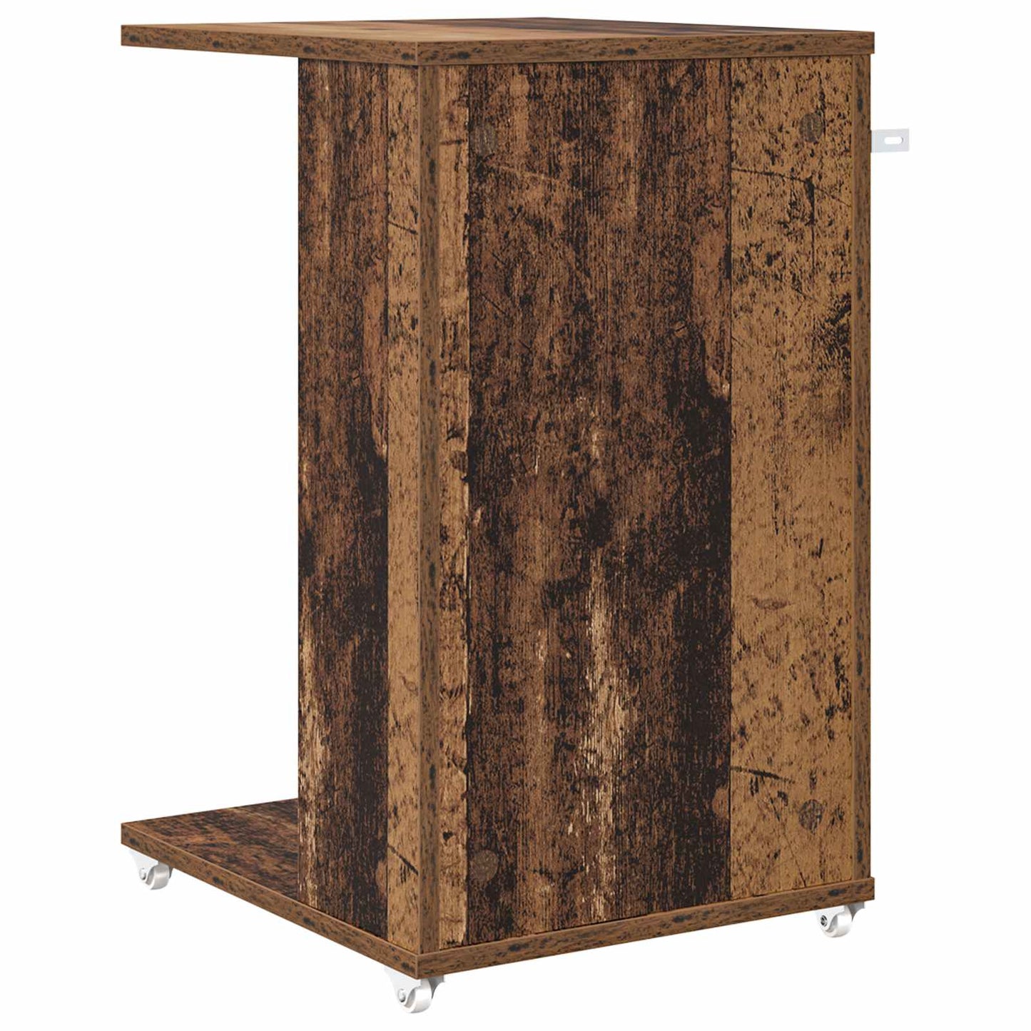 Bijzettafel met wiel Oudhout 40 x 35 x 60 cm Bewerkt hout is nu te koop bij PeponiXL, paradijselijk wonen!