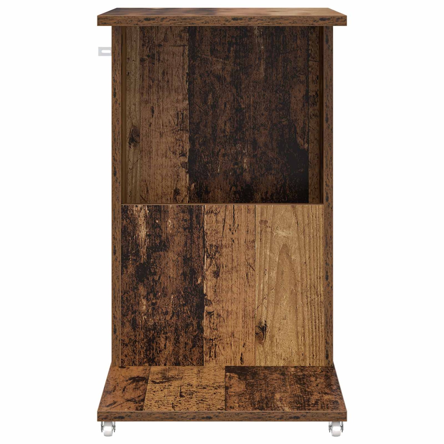 Bijzettafel met wiel Oudhout 40 x 35 x 60 cm Bewerkt hout is nu te koop bij PeponiXL, paradijselijk wonen!