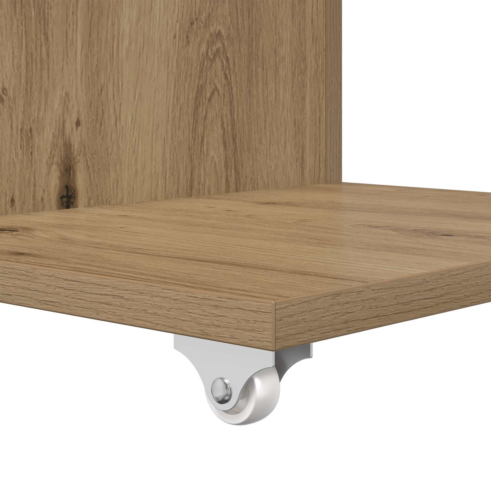 Bijzettafel met wiel Artisan Eiken 40 x 35 x 60 cm Bewerkt hout is nu te koop bij PeponiXL, paradijselijk wonen!