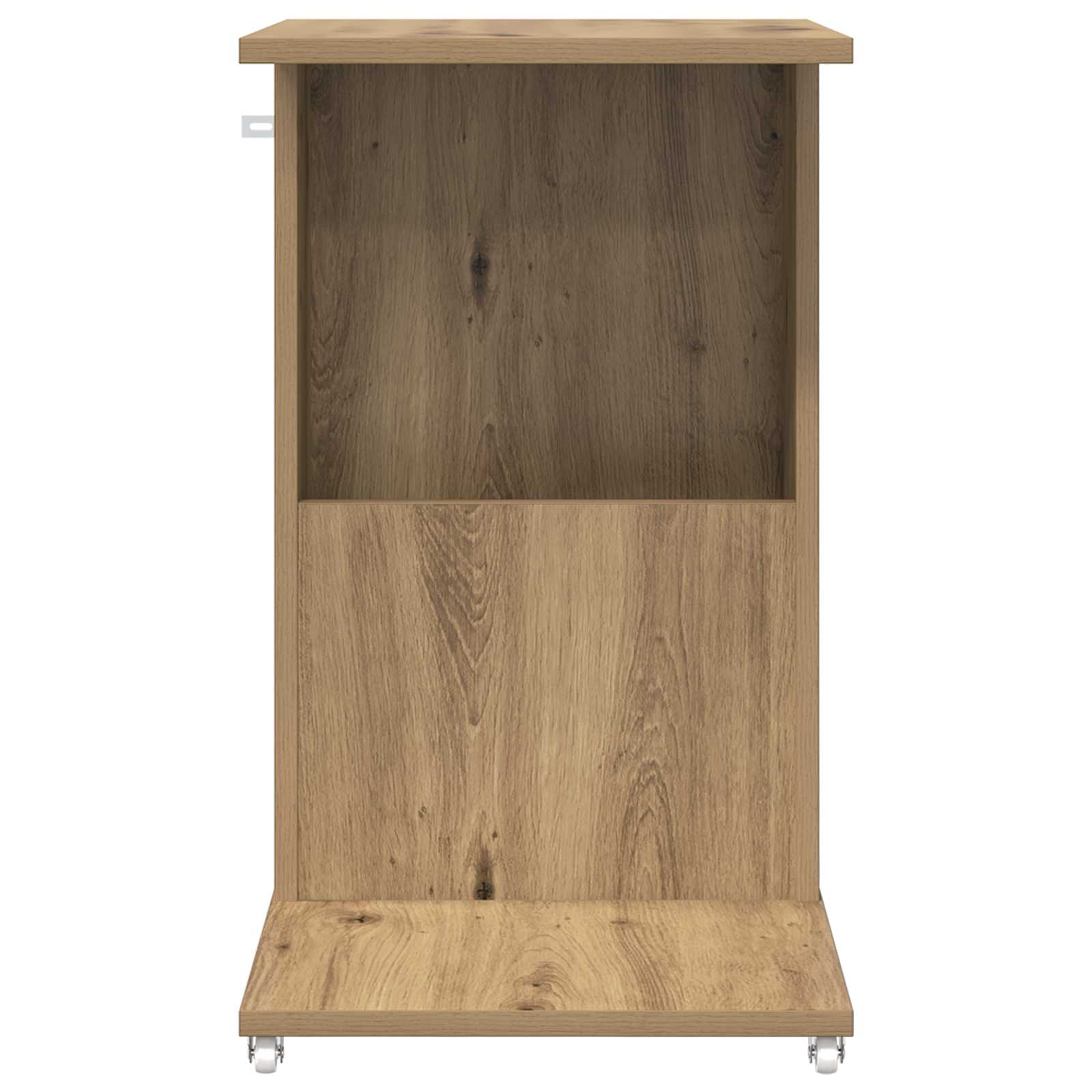 Bijzettafel met wiel Artisan Eiken 40 x 35 x 60 cm Bewerkt hout is nu te koop bij PeponiXL, paradijselijk wonen!