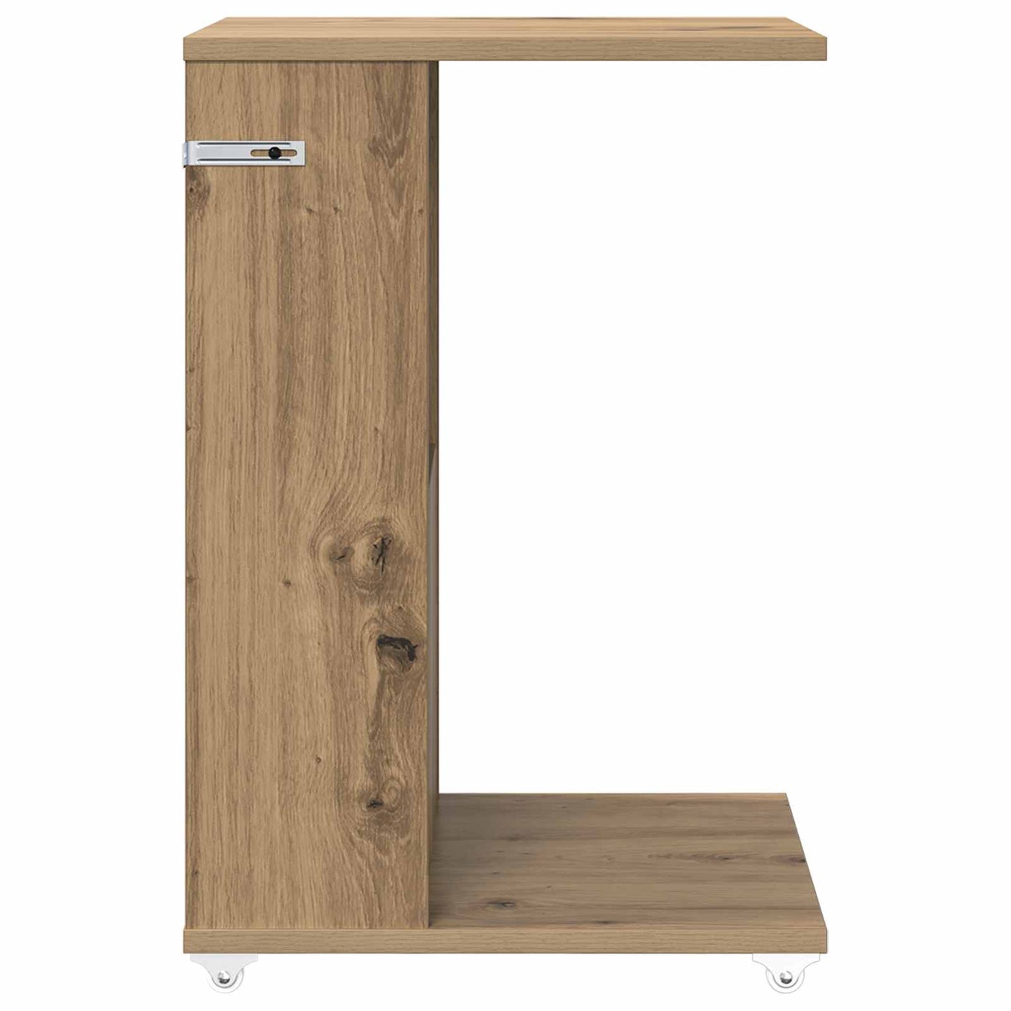 Bijzettafel met wiel Artisan Eiken 40 x 35 x 60 cm Bewerkt hout is nu te koop bij PeponiXL, paradijselijk wonen!