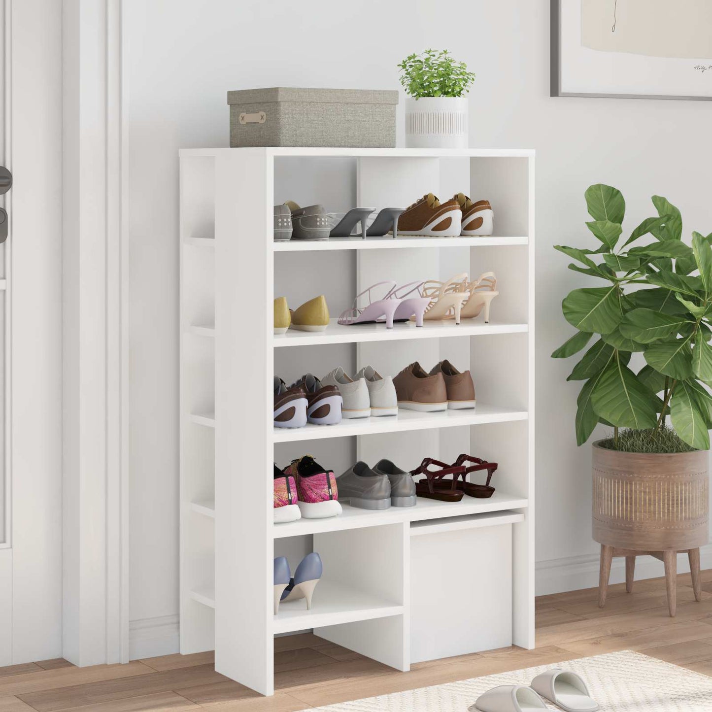 Schoenenkast met plank met opslag 2 pcs Wit Bewerkt hout is nu te koop bij PeponiXL, paradijselijk wonen!