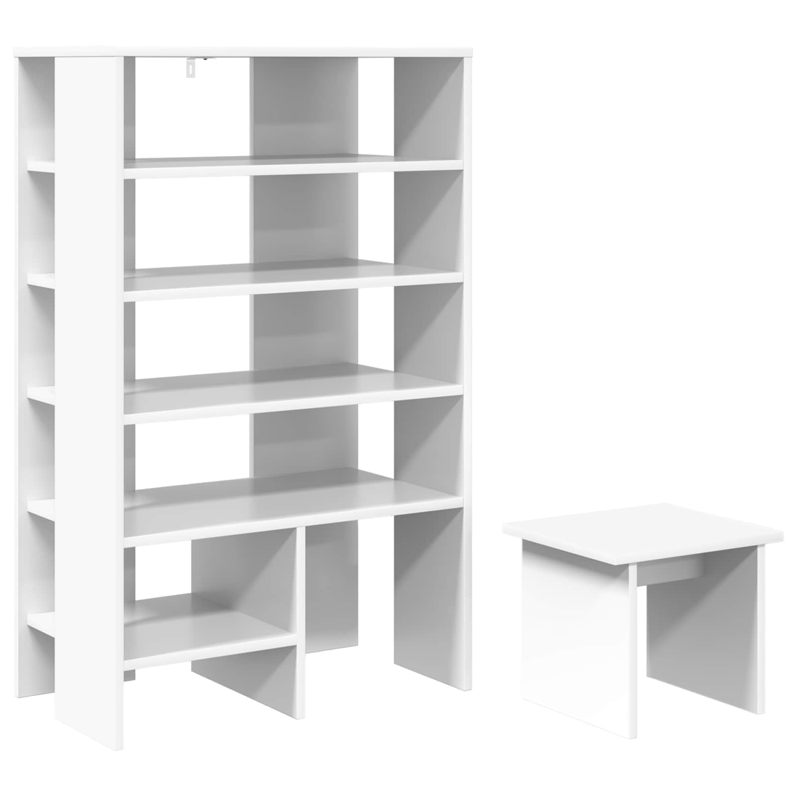 Schoenenkast met plank met opslag 2 pcs Wit Bewerkt hout is nu te koop bij PeponiXL, paradijselijk wonen!