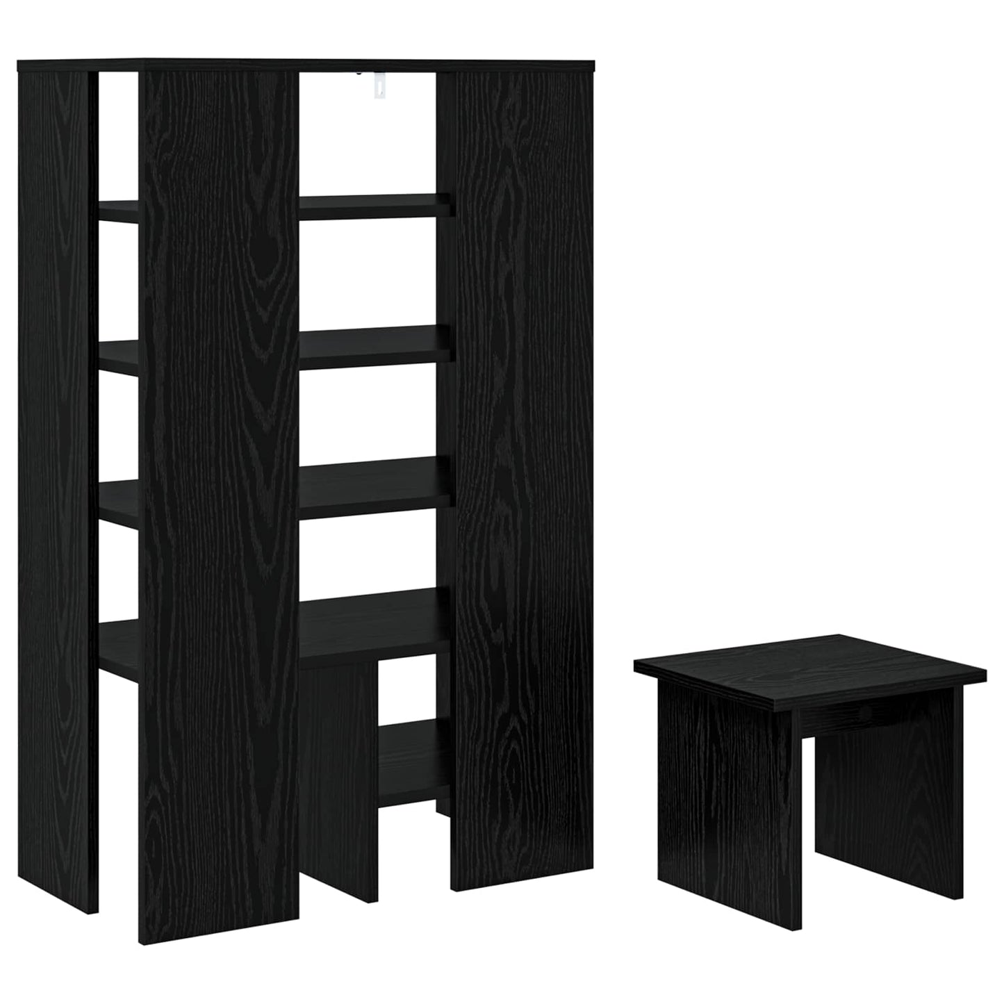 Schoenenkast met plank 2 pcs Zwart Eiken Bewerkt hout is nu te koop bij PeponiXL, paradijselijk wonen!