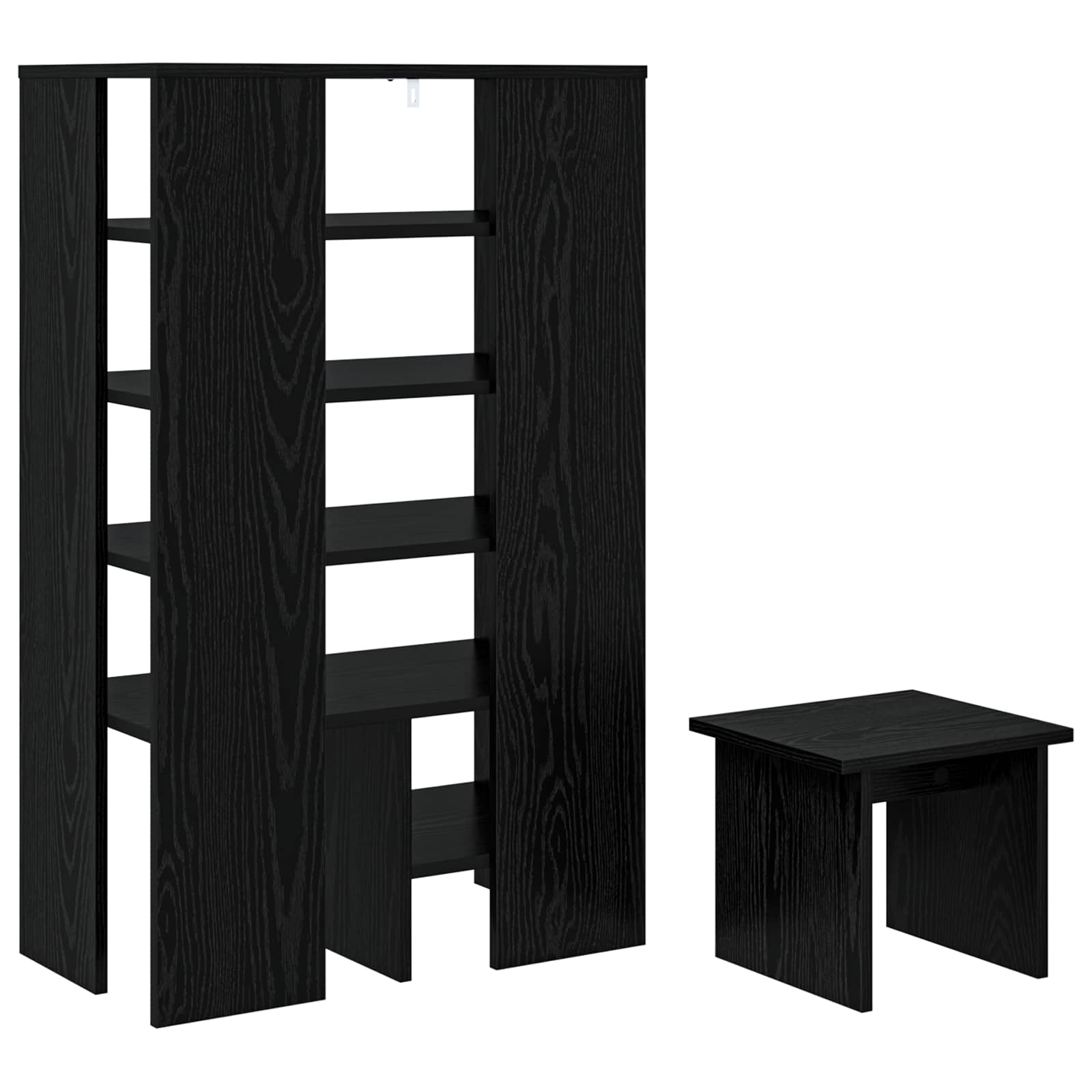 Schoenenkast met plank 2 pcs Zwart Eiken Bewerkt hout is nu te koop bij PeponiXL, paradijselijk wonen!