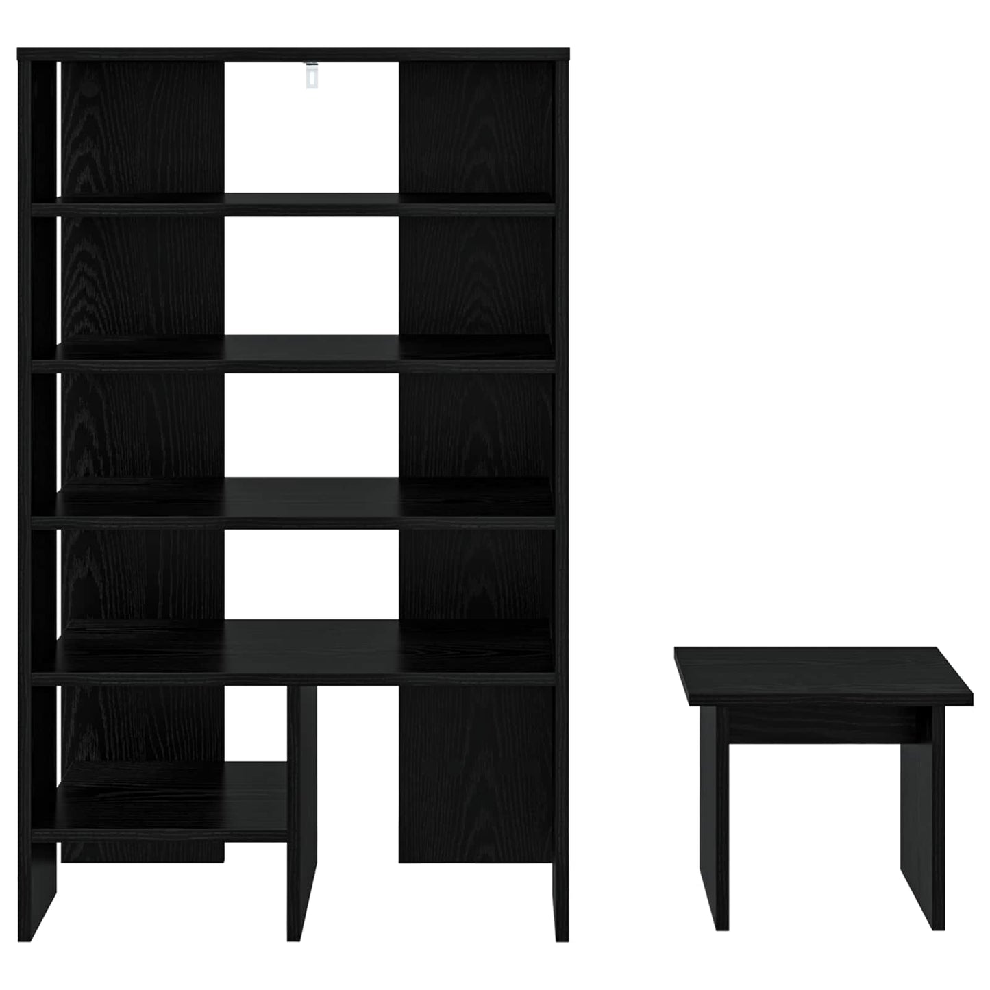 Schoenenkast met plank 2 pcs Zwart Eiken Bewerkt hout is nu te koop bij PeponiXL, paradijselijk wonen!