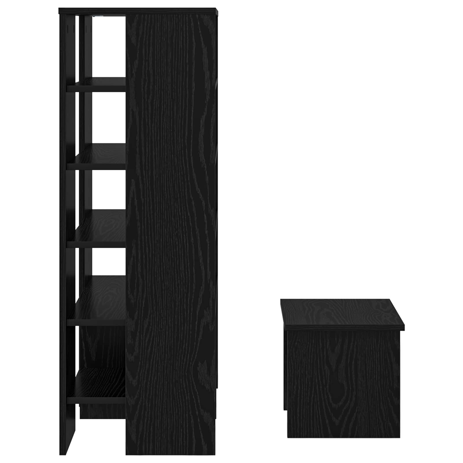 Schoenenkast met plank 2 pcs Zwart Eiken Bewerkt hout is nu te koop bij PeponiXL, paradijselijk wonen!
