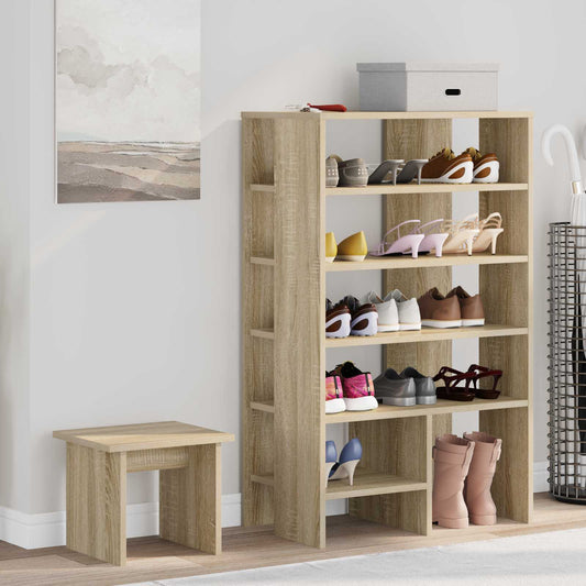 Schoenenkast met plank 2 pcs Sonoma Eiken Bewerkt hout is nu te koop bij PeponiXL, paradijselijk wonen!