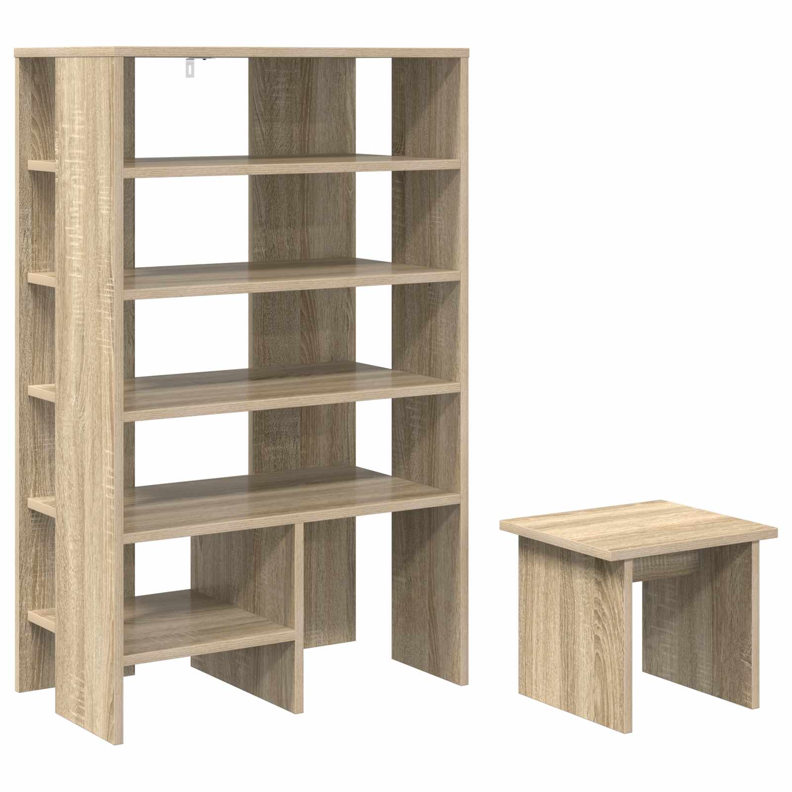 Schoenenkast met plank 2 pcs Sonoma Eiken Bewerkt hout is nu te koop bij PeponiXL, paradijselijk wonen!