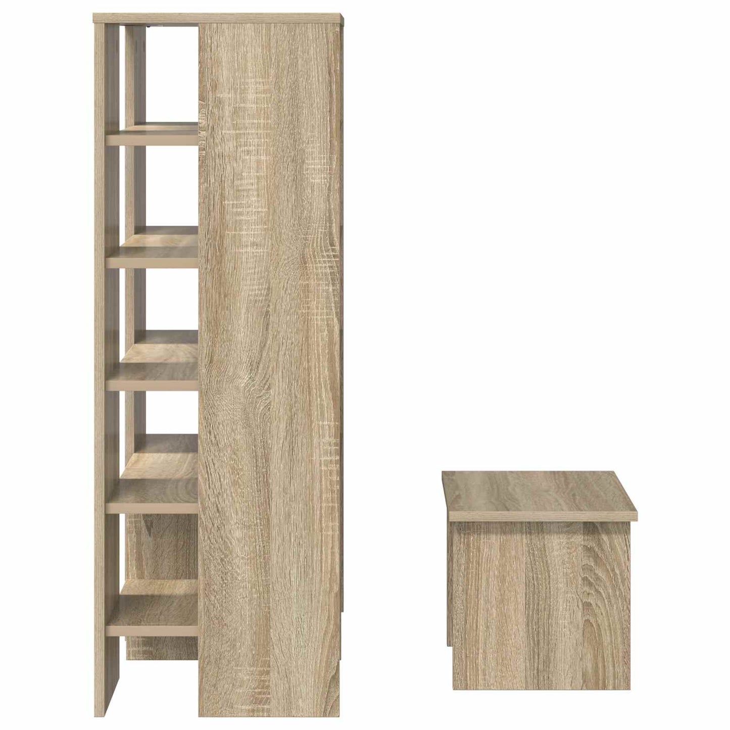 Schoenenkast met plank 2 pcs Sonoma Eiken Bewerkt hout is nu te koop bij PeponiXL, paradijselijk wonen!