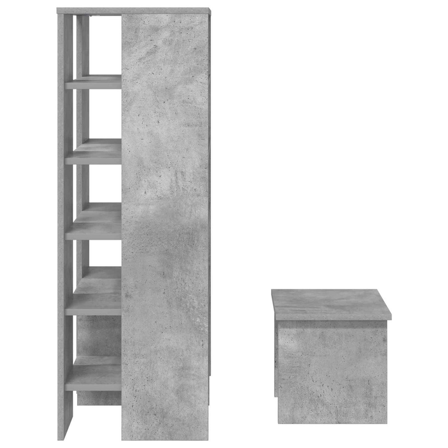 Schoenenkast met plank 2 pcs Beton Grijs Bewerkt hout is nu te koop bij PeponiXL, paradijselijk wonen!
