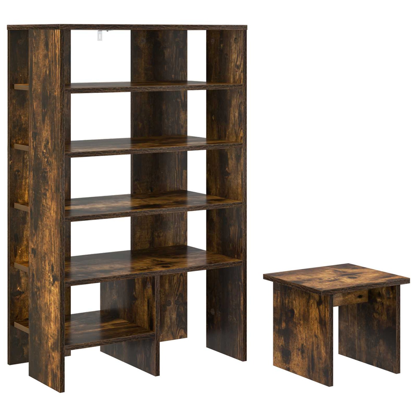 Schoenenkast met plank 2 pcs Gerookt eiken Bewerkt hout is nu te koop bij PeponiXL, paradijselijk wonen!