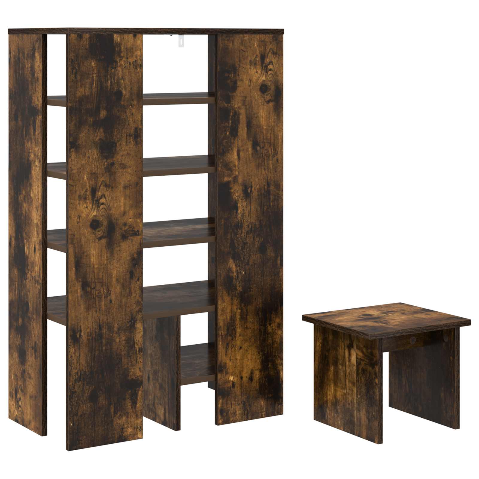 Schoenenkast met plank 2 pcs Gerookt eiken Bewerkt hout is nu te koop bij PeponiXL, paradijselijk wonen!