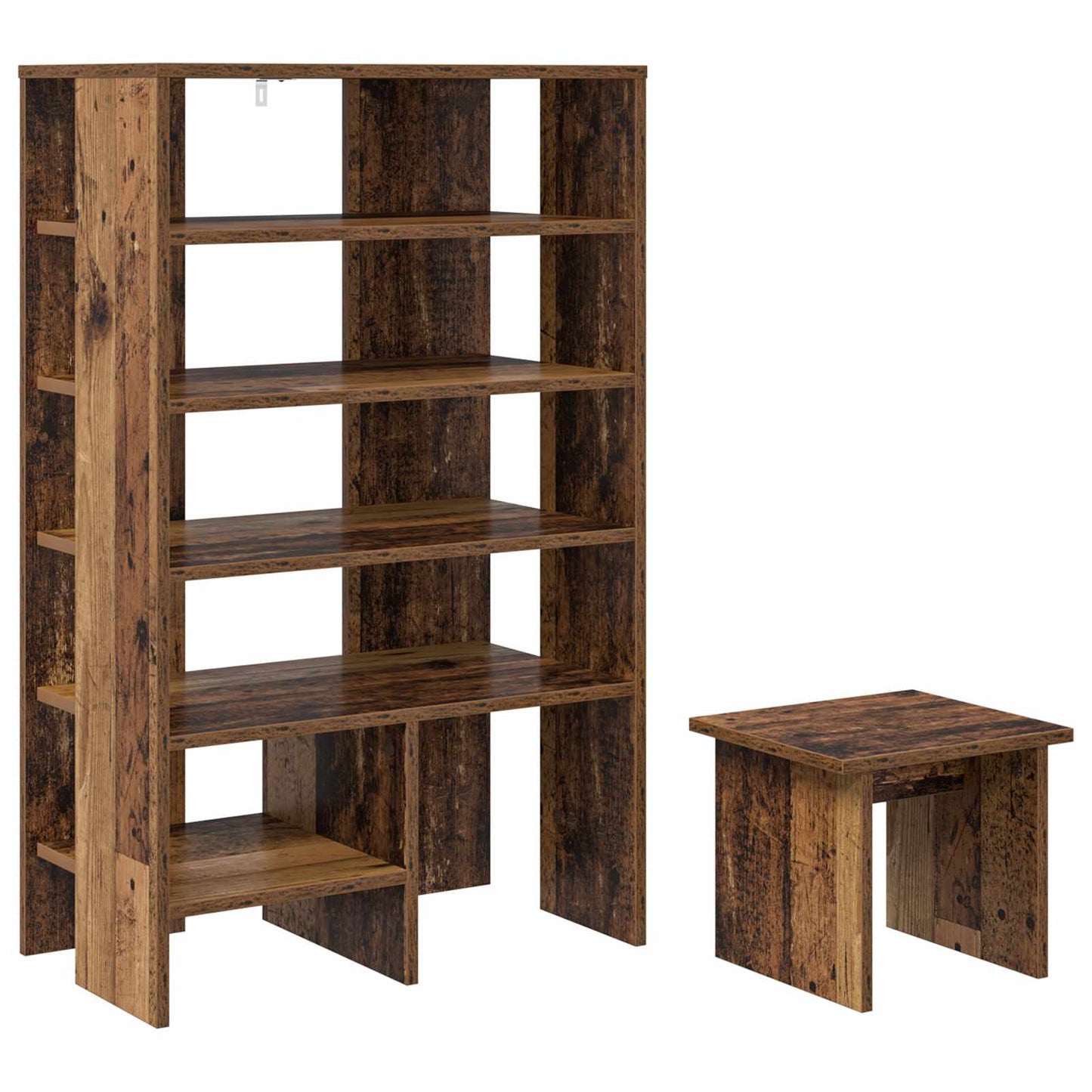 Schoenenkast met plank met opslag 2 pcs Oudhout Bewerkt hout is nu te koop bij PeponiXL, paradijselijk wonen!