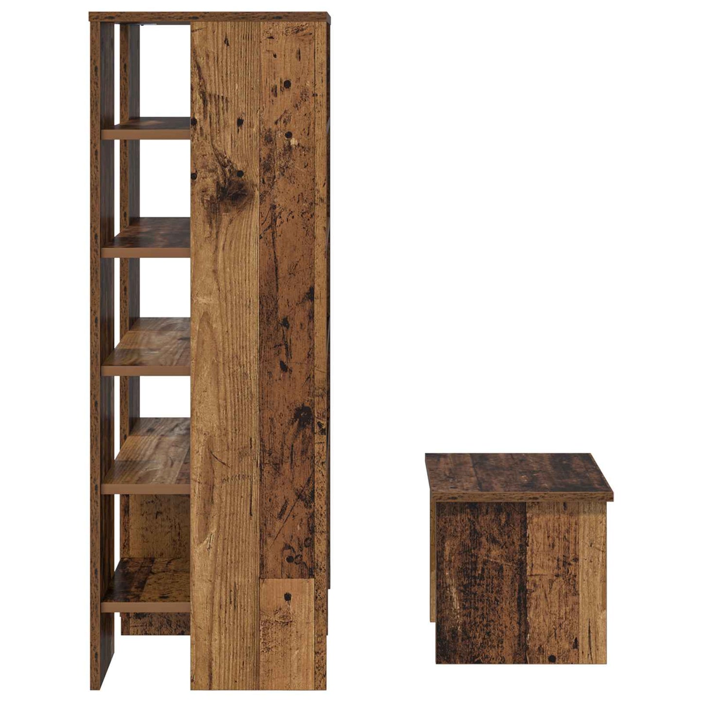 Schoenenkast met plank met opslag 2 pcs Oudhout Bewerkt hout is nu te koop bij PeponiXL, paradijselijk wonen!
