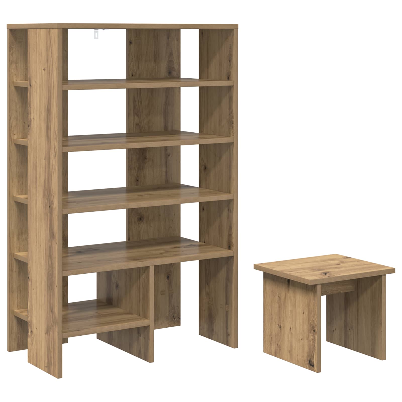 Schoenenkast met plank 2 pcs Artisan Eiken Bewerkt hout is nu te koop bij PeponiXL, paradijselijk wonen!