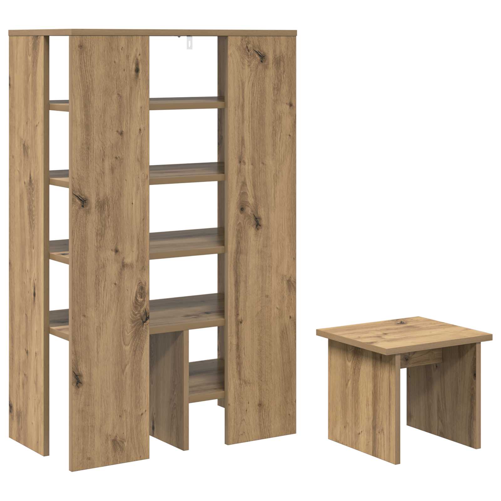 Schoenenkast met plank 2 pcs Artisan Eiken Bewerkt hout is nu te koop bij PeponiXL, paradijselijk wonen!