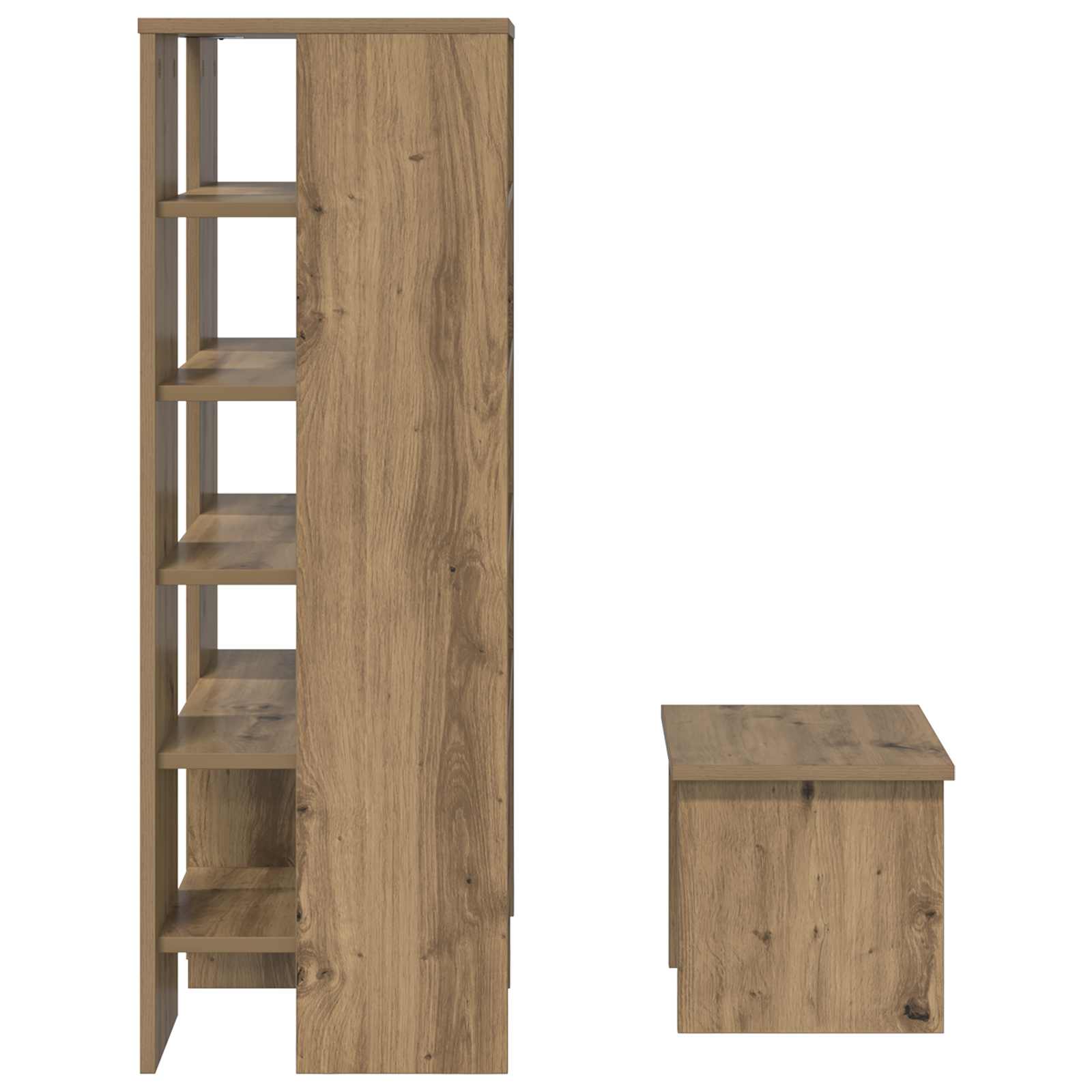 Schoenenkast met plank 2 pcs Artisan Eiken Bewerkt hout is nu te koop bij PeponiXL, paradijselijk wonen!