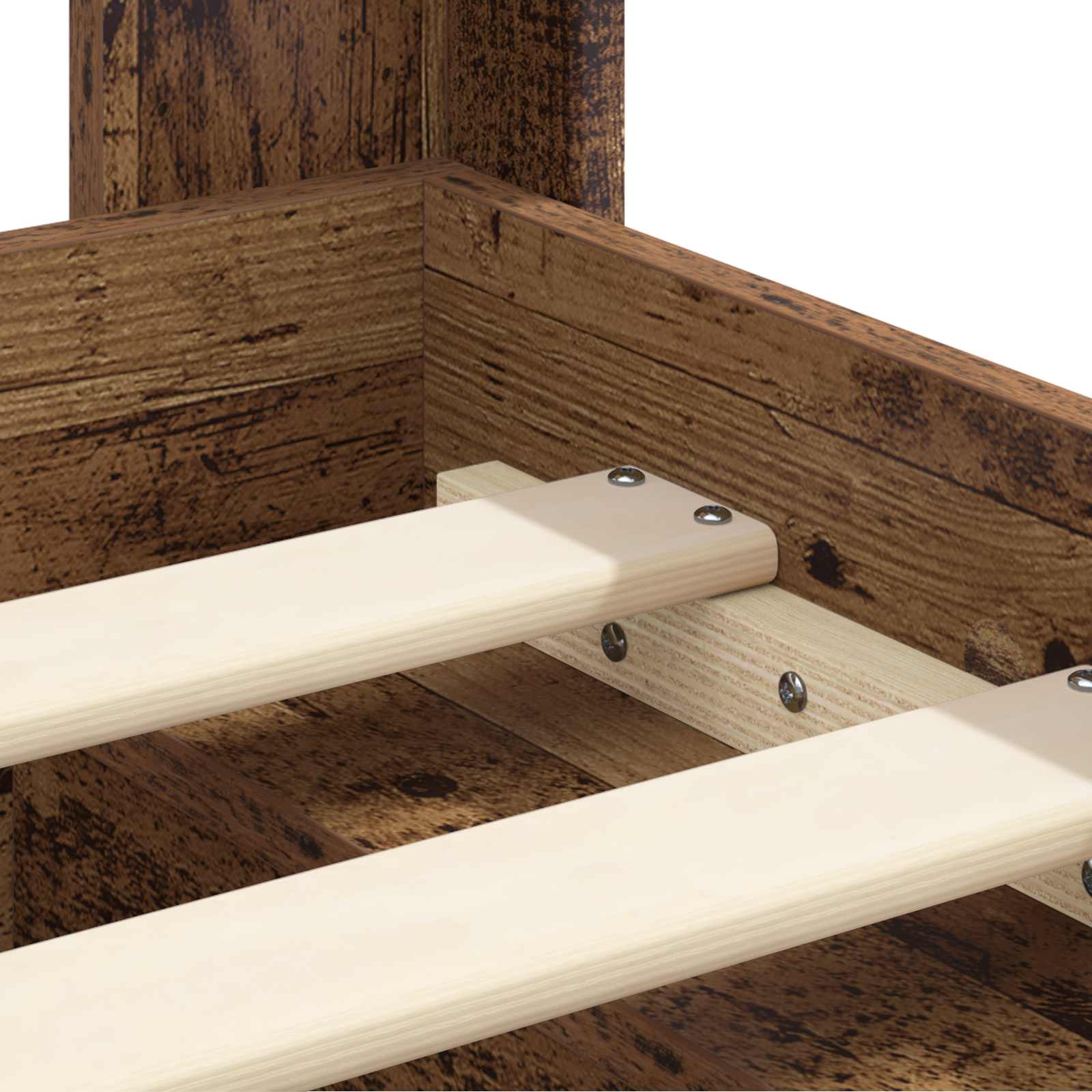 Bedframe met opbergruimte en hoofdbord Oud hout 140 x 200 cm is nu te koop bij PeponiXL, paradijselijk wonen!