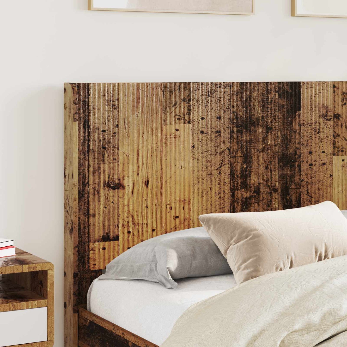 Bedframe met opbergruimte en hoofdbord Oud hout 140 x 200 cm is nu te koop bij PeponiXL, paradijselijk wonen!