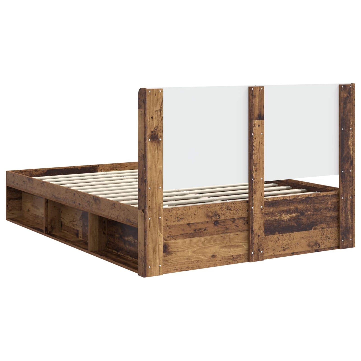 Bedframe met opbergruimte en hoofdbord Oud hout 140 x 200 cm is nu te koop bij PeponiXL, paradijselijk wonen!