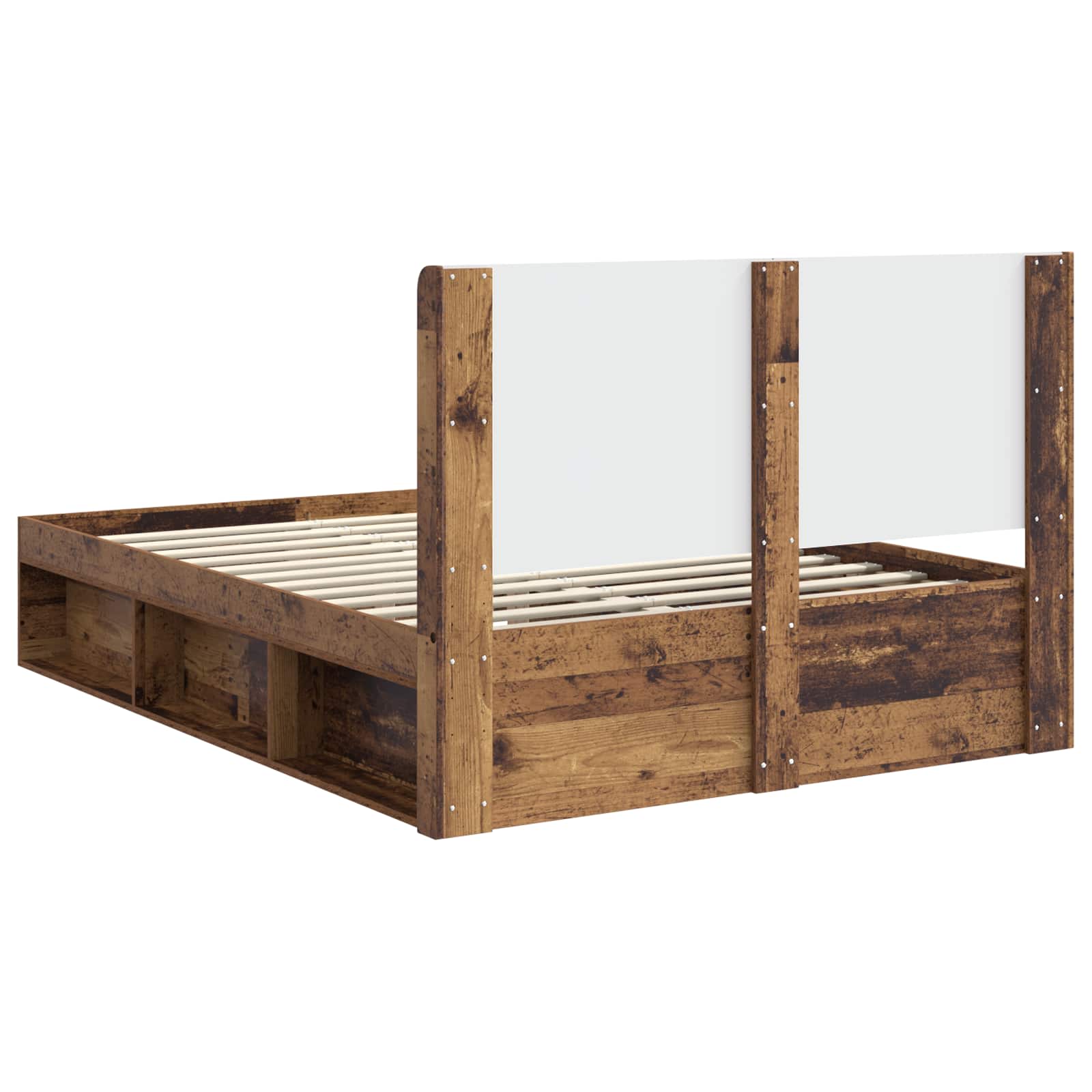 Bedframe met opbergruimte en hoofdbord Oud hout 140 x 200 cm is nu te koop bij PeponiXL, paradijselijk wonen!