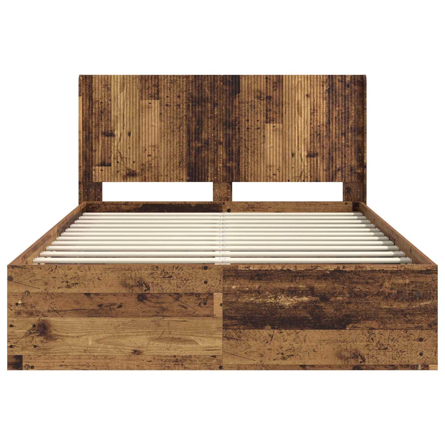 Bedframe met opbergruimte en hoofdbord Oud hout 140 x 200 cm is nu te koop bij PeponiXL, paradijselijk wonen!