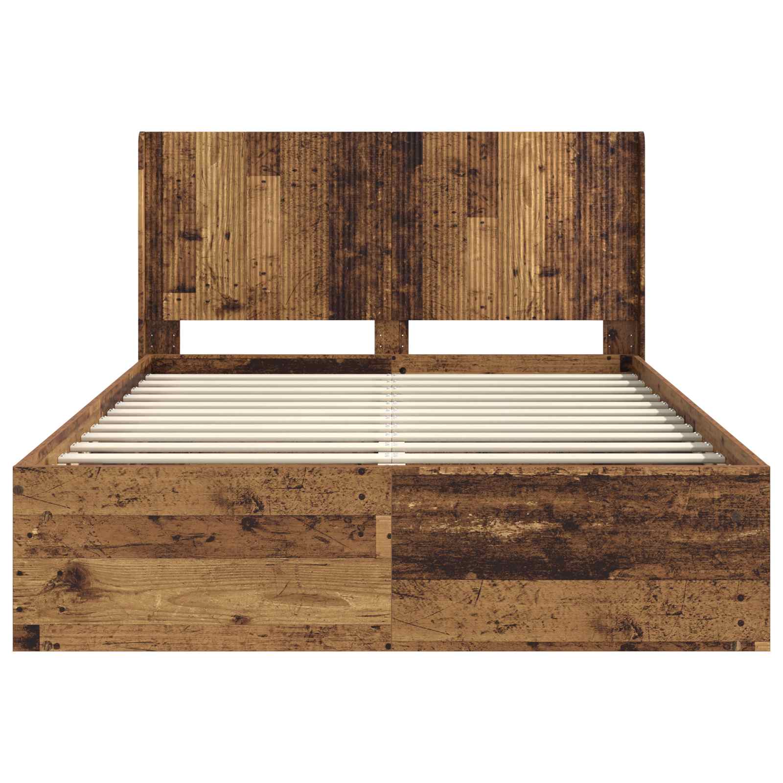 Bedframe met opbergruimte en hoofdbord Oud hout 140 x 200 cm is nu te koop bij PeponiXL, paradijselijk wonen!