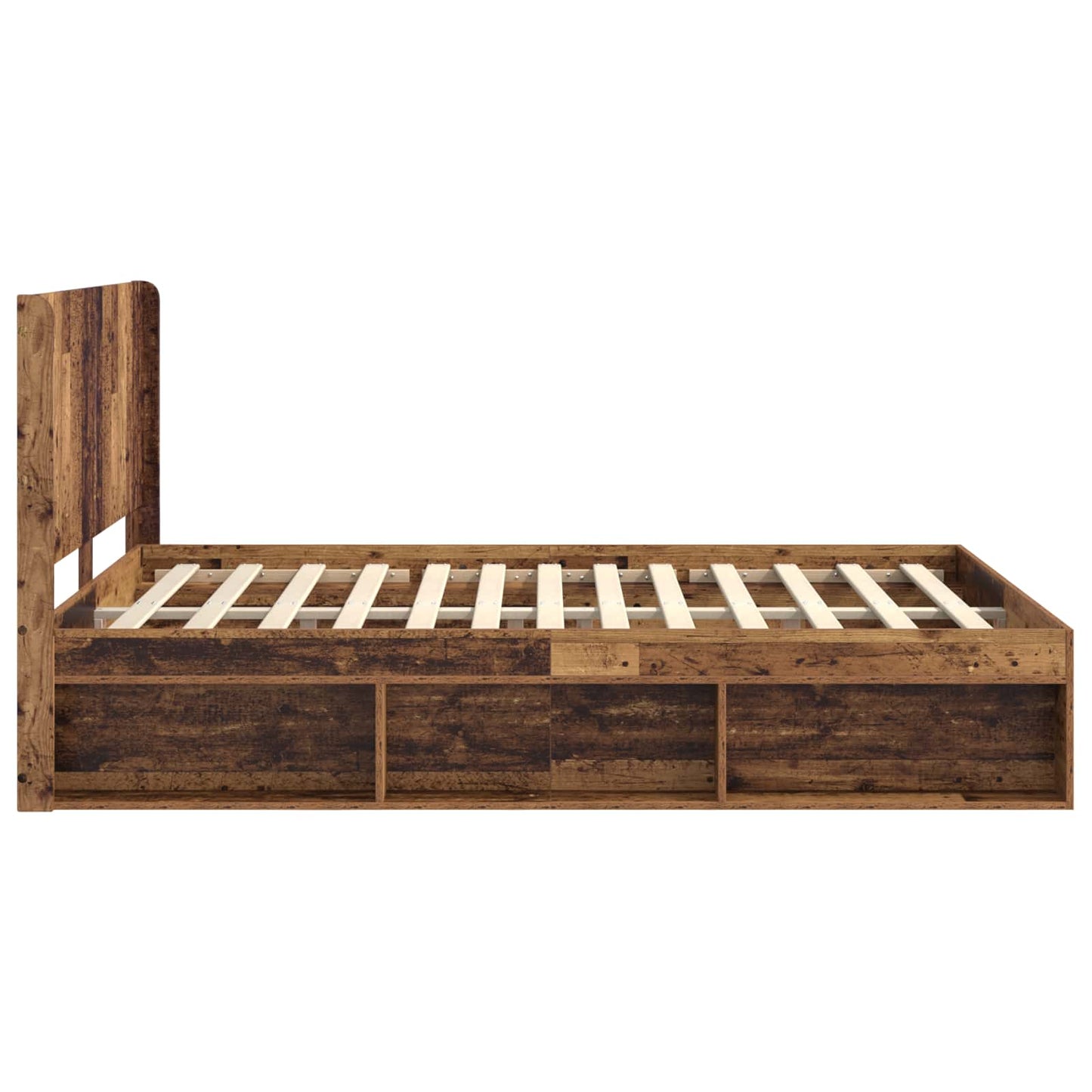 Bedframe met opbergruimte en hoofdbord Oud hout 140 x 200 cm is nu te koop bij PeponiXL, paradijselijk wonen!