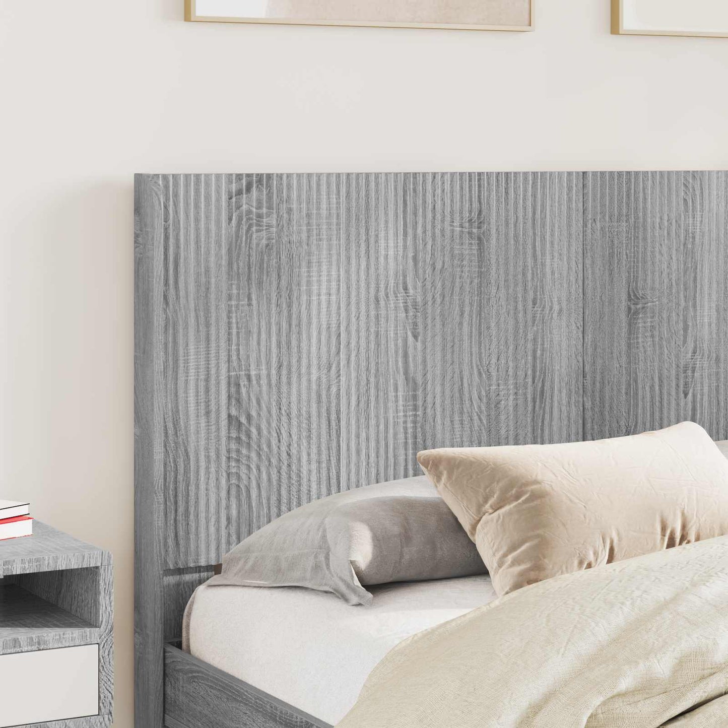 Bedframe met opbergruimte en hoofdbord Grijs Sonoma is nu te koop bij PeponiXL, paradijselijk wonen!