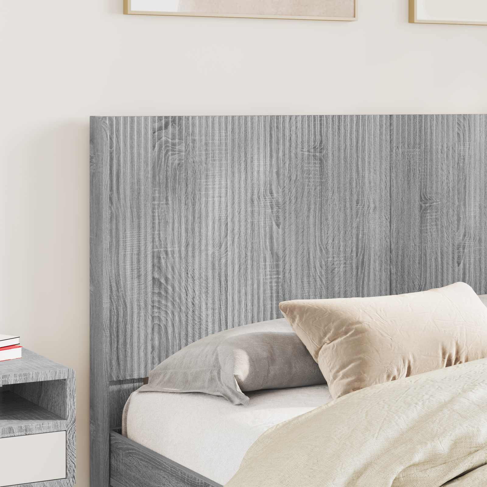 Bedframe met opbergruimte en hoofdbord Grijs Sonoma is nu te koop bij PeponiXL, paradijselijk wonen!