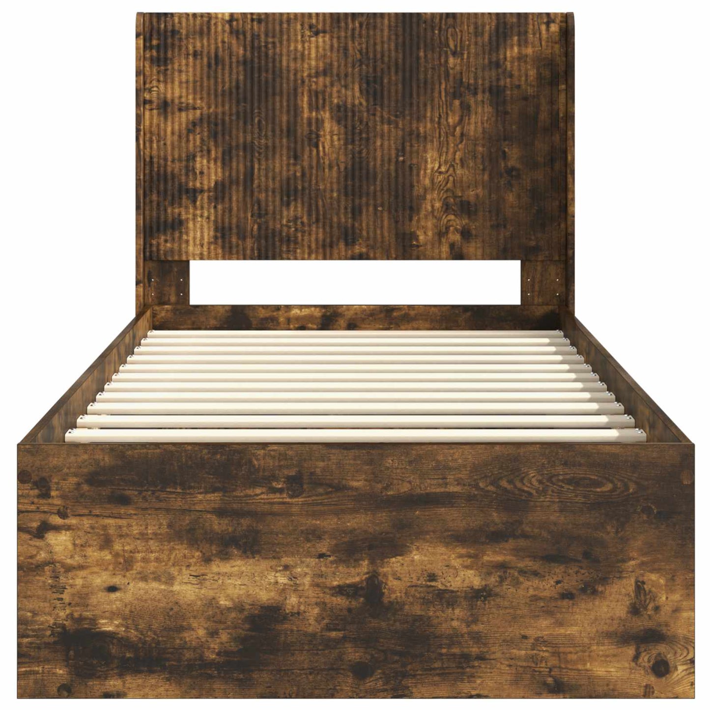 Bedframe met opbergruimte en hoofdbord Gerookt eiken is nu te koop bij PeponiXL, paradijselijk wonen!