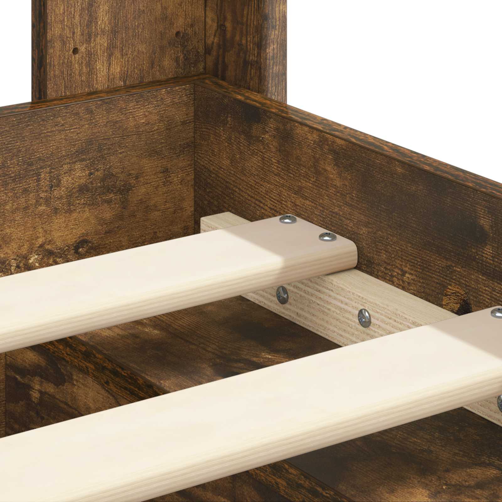 Bedframe met opbergruimte en hoofdbord Gerookt eiken is nu te koop bij PeponiXL, paradijselijk wonen!