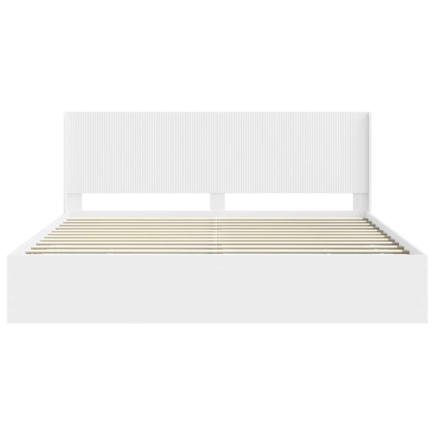 Bedframe met opbergruimte en hoofdbord Wit 200 x 200 cm is nu te koop bij PeponiXL, paradijselijk wonen!