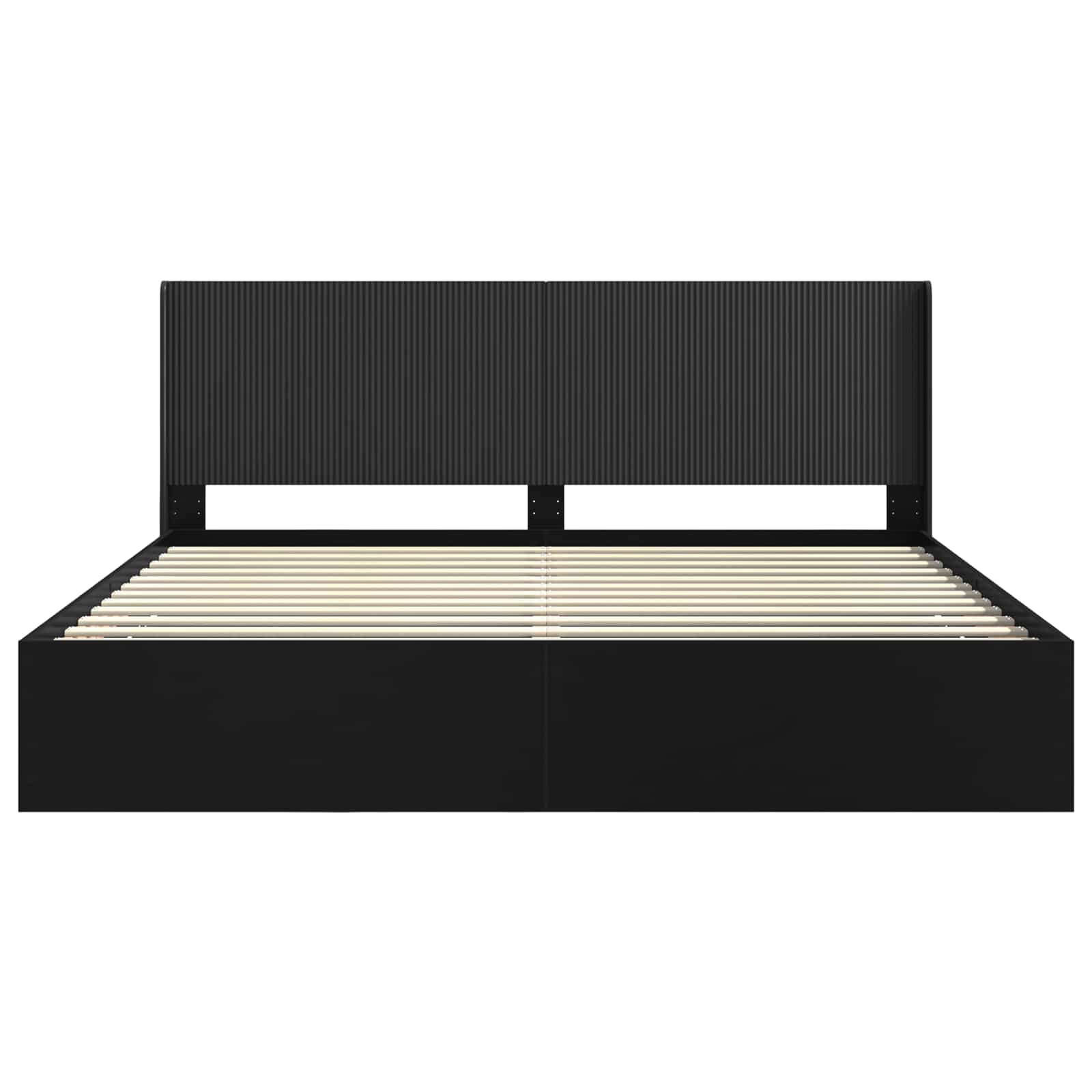 Bedframe met opbergruimte en hoofdbord Zwart 200 x 200 cm is nu te koop bij PeponiXL, paradijselijk wonen!