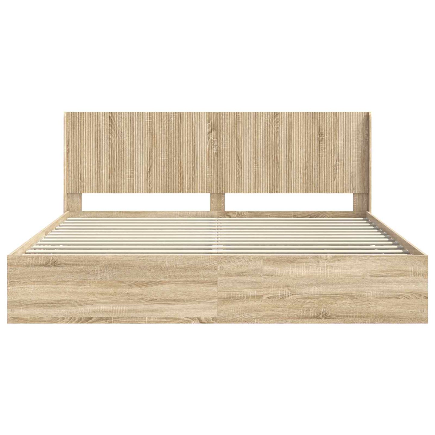 Bedframe met opbergruimte en hoofdbord met lade Sonoma Eiken is nu te koop bij PeponiXL, paradijselijk wonen!