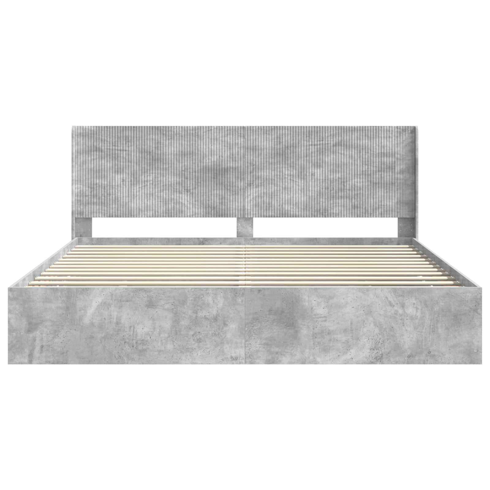 Bedframe met opbergruimte en hoofdbord Betongrijs 200 x 200 cm is nu te koop bij PeponiXL, paradijselijk wonen!